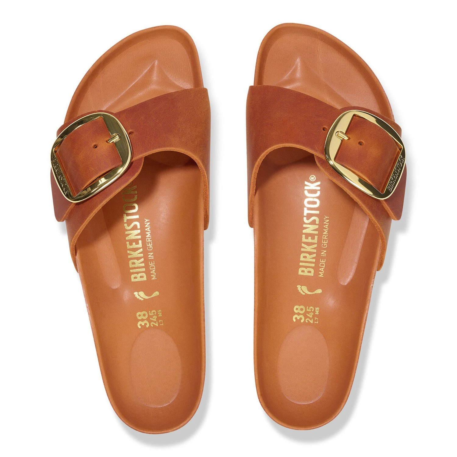 Birkenstock Madrid Big Buckle Oiled Leather Burnt Orange 2 Birkenstock Madrid Big Buckle Oiled Leather Burnt Orange - Image 2