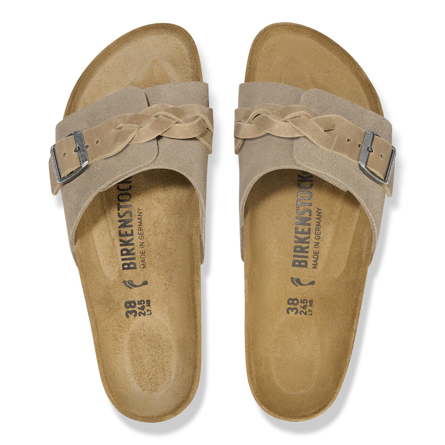 Birkenstock Oita Braided Suede Leather Taupe 2 Birkenstock Oita Braided Suede Leather Taupe - Image 2