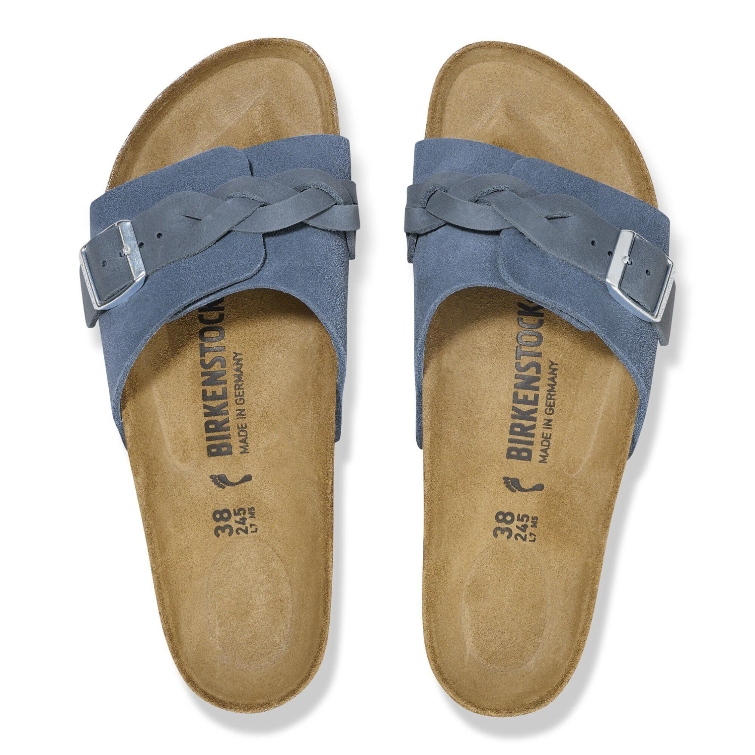 Birkenstock Oita Braided Suede Leather Elemental Blue 2 Birkenstock Oita Braided Suede Leather Elemental Blue - Image 2
