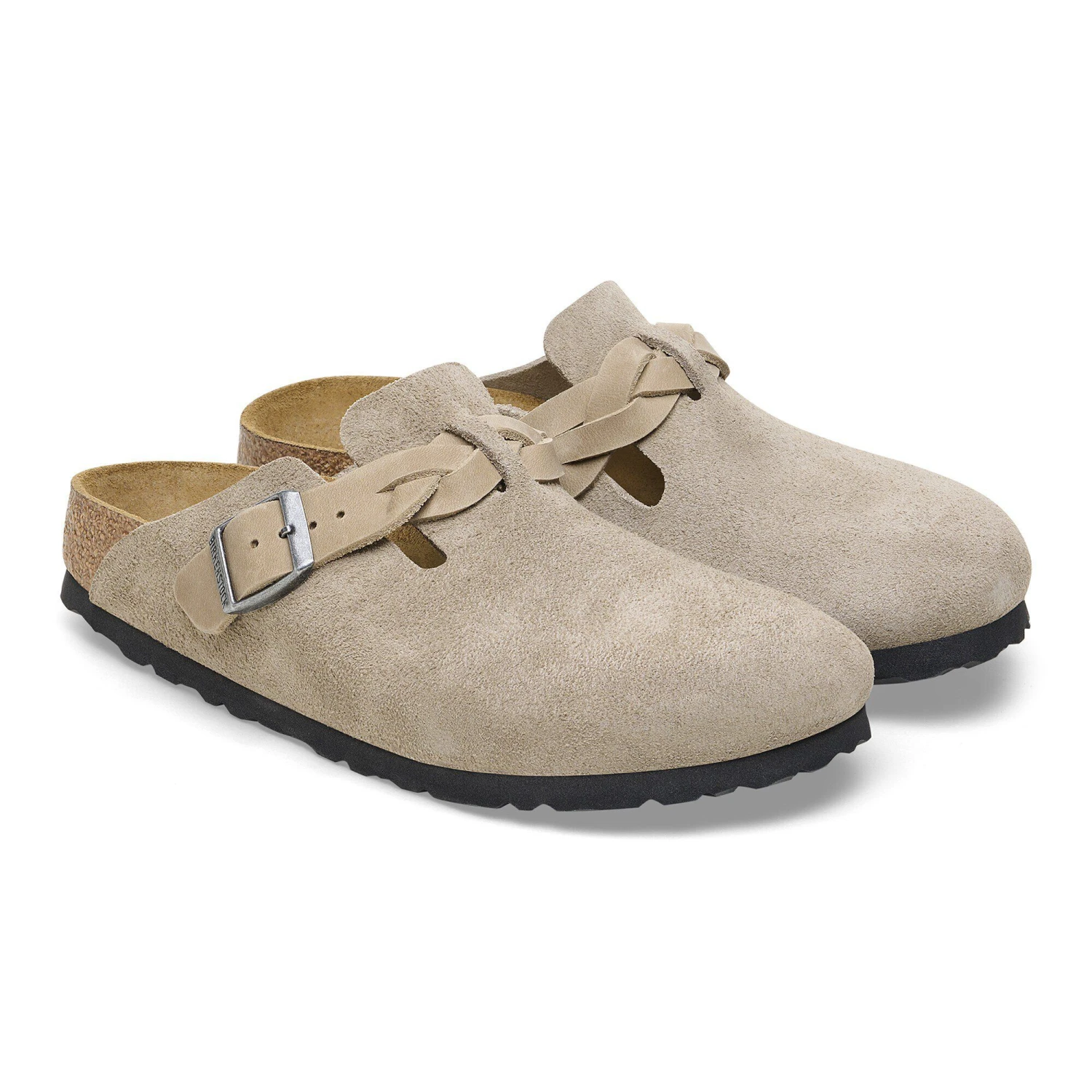 Birkenstock Boston Braided Suede Leather Taupe 8 Birkenstock Boston Braided Suede Leather Taupe - Image 8