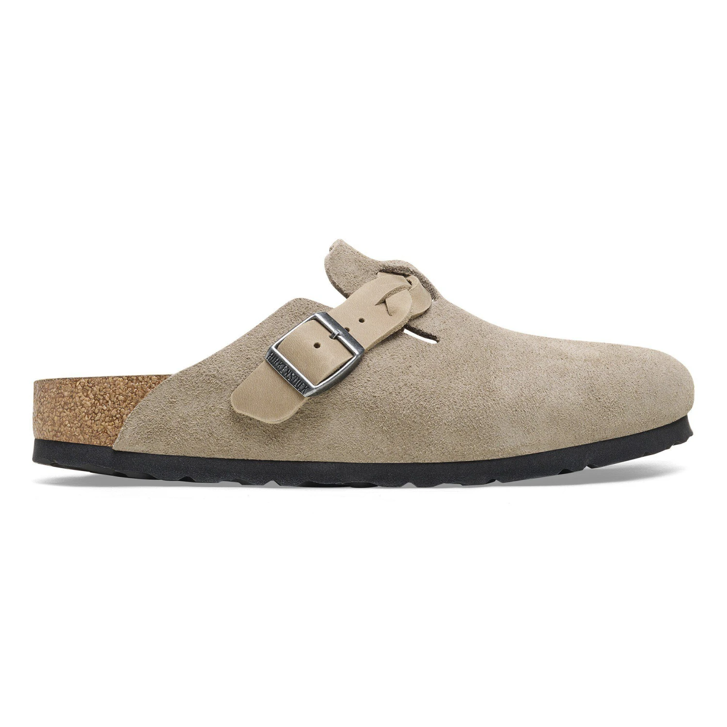 Birkenstock Boston Braided Suede Leather Taupe 3 Birkenstock Boston Braided Suede Leather Taupe - Image 3