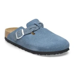 Birkenstock Boston Braided Suede Leather Elemental Blue