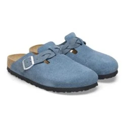 Birkenstock Boston Braided Suede Leather Elemental Blue -Birkenstock Sale Store 1026673 pair