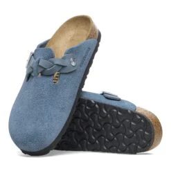 Birkenstock Boston Braided Suede Leather Elemental Blue -Birkenstock Sale Store 1026673 sole