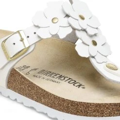 Birkenstock Gizeh Flower Leather White 12 Birkenstock Gizeh Flower Leather White -Birkenstock Sale Store 1026686 detail 1