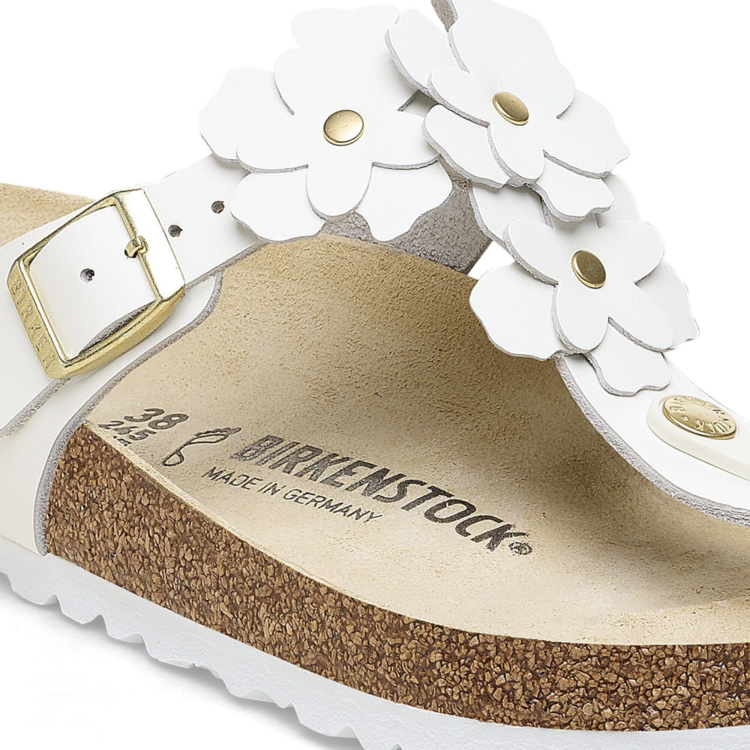 Birkenstock Gizeh Flower Leather White 5 Birkenstock Gizeh Flower Leather White - Image 5