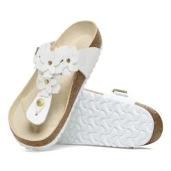 Birkenstock Gizeh Flower Leather White 13 Birkenstock Gizeh Flower Leather White -Birkenstock Sale Store 1026686 sole