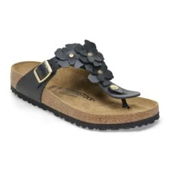 Birkenstock Gizeh Flower Leather Black
