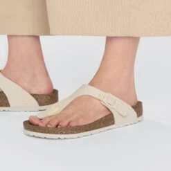 Birkenstock Gizeh Vegan Textile Casual Canvas Eggshell 11 Birkenstock Gizeh Vegan Textile Casual Canvas Eggshell -Birkenstock Sale Store 1026703 f closeup f