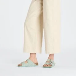 Birkenstock Arizona Vegan Big Buckle Textile Canvas Surf Green -Birkenstock Sale Store 1026752 f look f