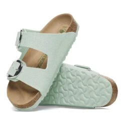 Birkenstock Arizona Vegan Big Buckle Textile Canvas Surf Green -Birkenstock Sale Store 1026752 sole