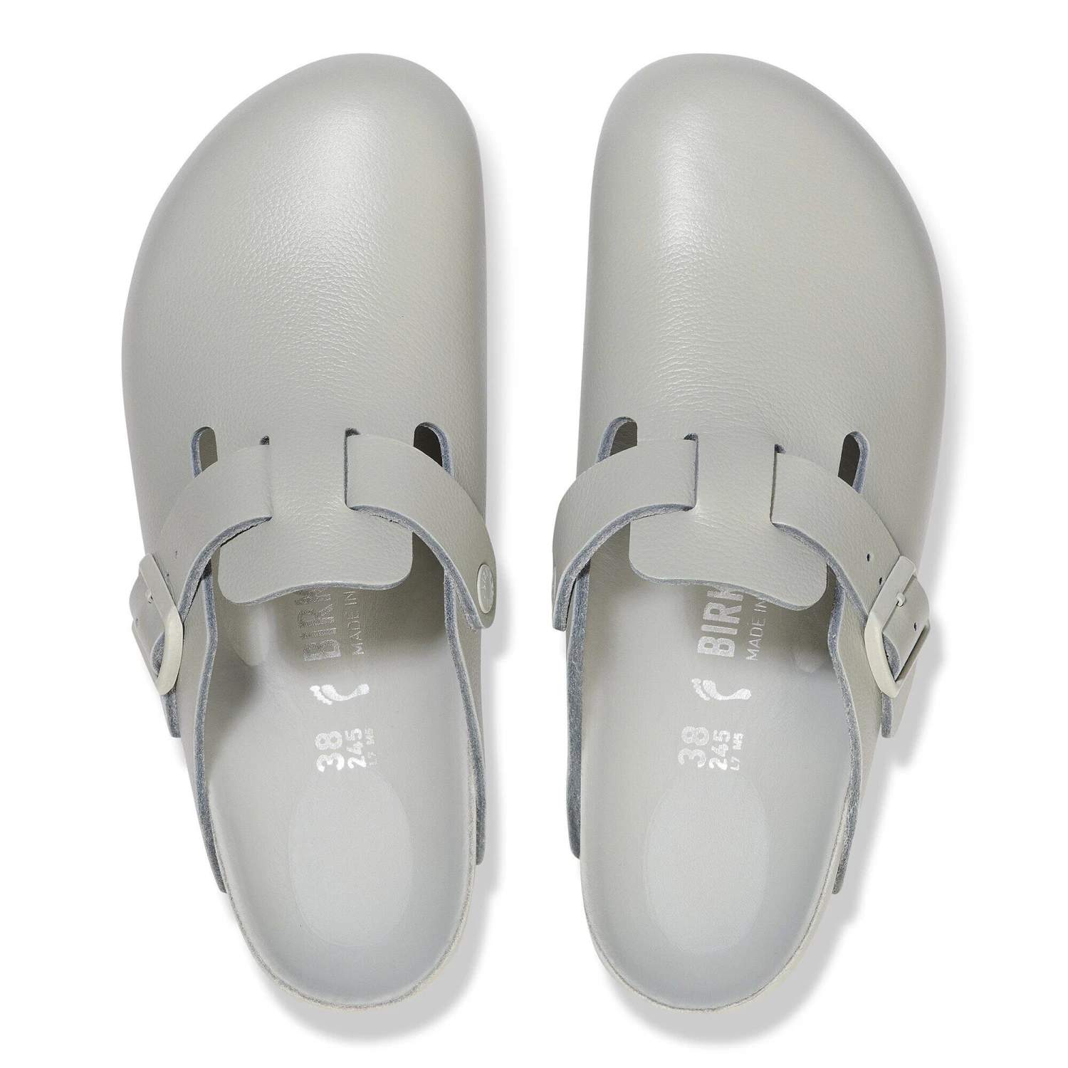 Birkenstock Boston Leather Mineral Gray 2 Birkenstock Boston Leather Mineral Gray - Image 2