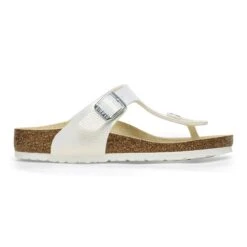 Birkenstock Gizeh Kids BS Birko-Flor Embossed Shiny White -Birkenstock Sale Store 1026847 side
