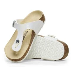 Birkenstock Gizeh Kids BS Birko-Flor Embossed Shiny White -Birkenstock Sale Store 1026847 sole