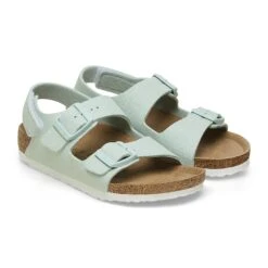 Birkenstock Milano Vegan Kids Textile Surf Green 10 Birkenstock Milano Vegan Kids Textile Surf Green -Birkenstock Sale Store 1026849 pair