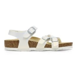 Birkenstock Kumba Kids Birko-Flor Embossed Shiny White -Birkenstock Sale Store 1026882 side