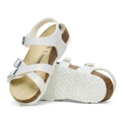 Birkenstock Kumba Kids Birko-Flor Embossed Shiny White -Birkenstock Sale Store 1026882 sole