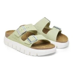 Arizona Chunky Suede Leather Faded Lime -Birkenstock Sale Store 1026888 pair