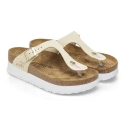 Gizeh Flex Platform Nubuck Leather Ecru -Birkenstock Sale Store 1026899 pair