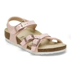 Birkenstock Kumba Kids Birko-Flor Embossed Shiny Light Rose