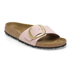 Birkenstock Madrid Big Buckle Nubuck Leather Soft Pink