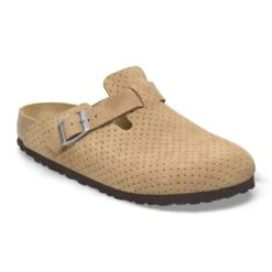 Birkenstock Boston Suede Embossed Dotted New Beige