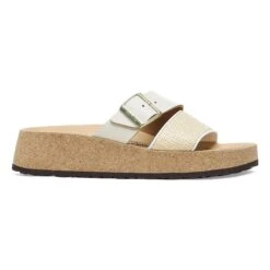 Almina Natural Leather-Synthetics Natural/White -Birkenstock Sale Store 1026950 side