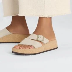 Almina Nubuck Leather Sandcastle -Birkenstock Sale Store 1026974 f closeup f