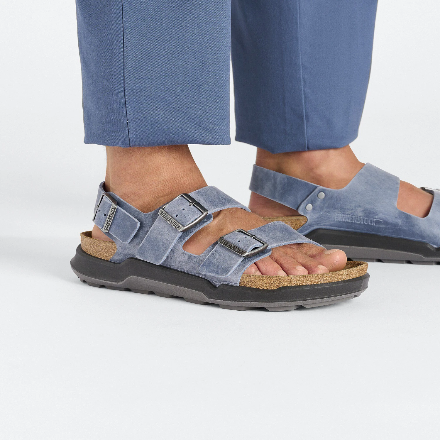 Birkenstock Milano Crosstown Men Oiled Leather Elemental Blue 4 Birkenstock Milano Crosstown Men Oiled Leather Elemental Blue - Image 4