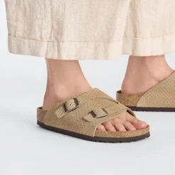 Birkenstock Zürich Suede Embossed Dotted New Beige 14 Birkenstock Zürich Suede Embossed Dotted New Beige -Birkenstock Sale Store 1027036 f closeup f