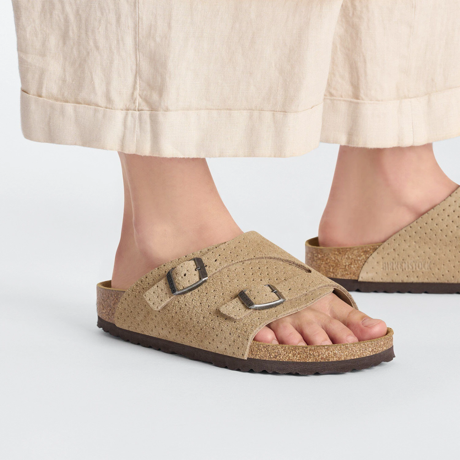 Birkenstock Zürich Suede Embossed Dotted New Beige 7 Birkenstock Zürich Suede Embossed Dotted New Beige - Image 7