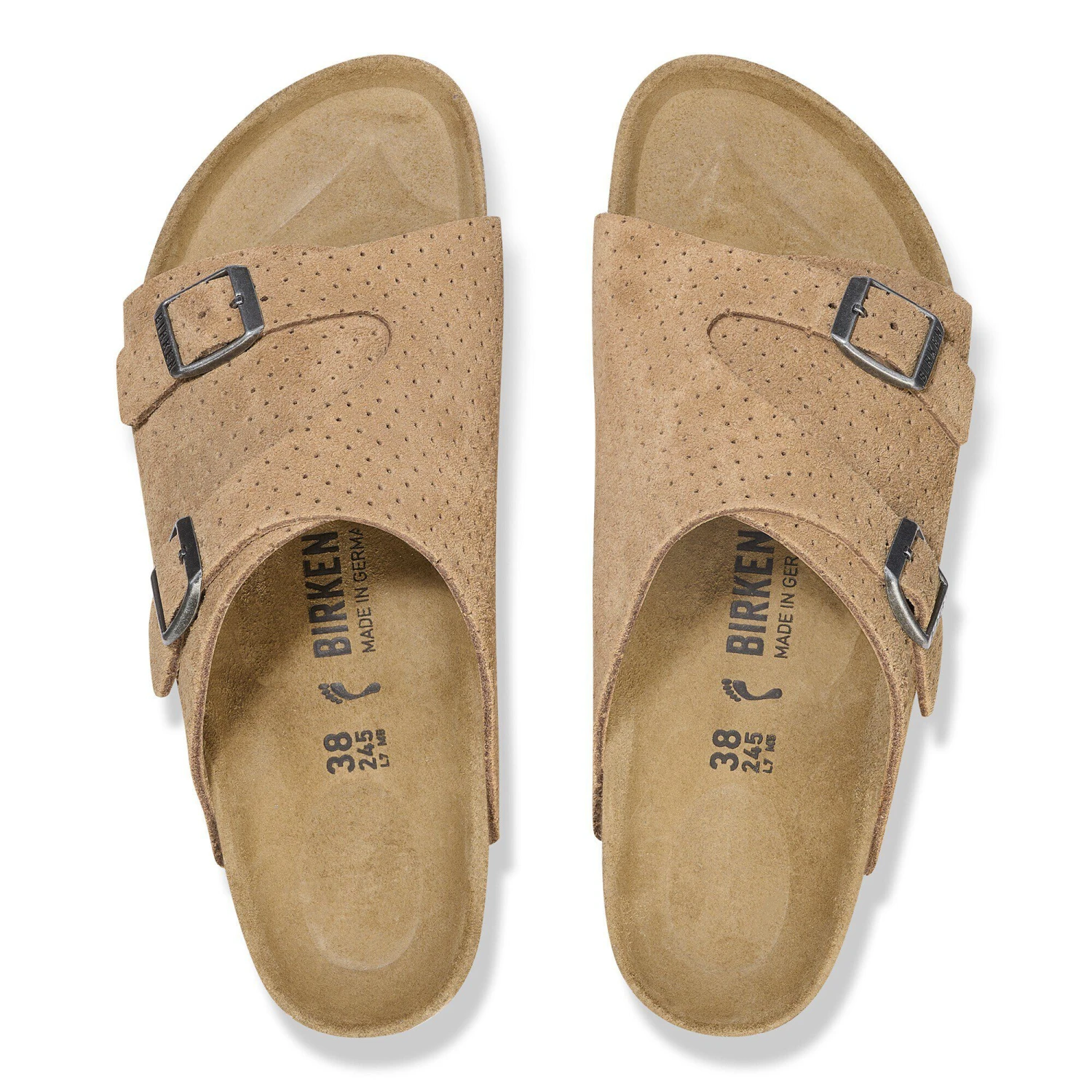 Birkenstock Zürich Suede Embossed Dotted New Beige 2 Birkenstock Zürich Suede Embossed Dotted New Beige - Image 2