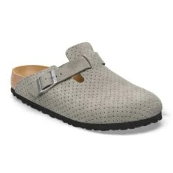 Birkenstock Boston Suede Embossed Dotted Stone Coin