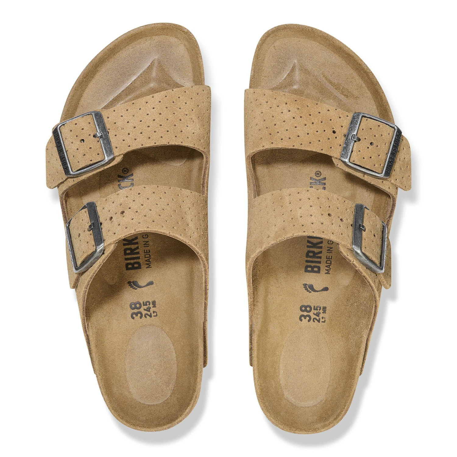 Birkenstock Arizona Suede Embossed New Beige 2 Birkenstock Arizona Suede Embossed New Beige - Image 2