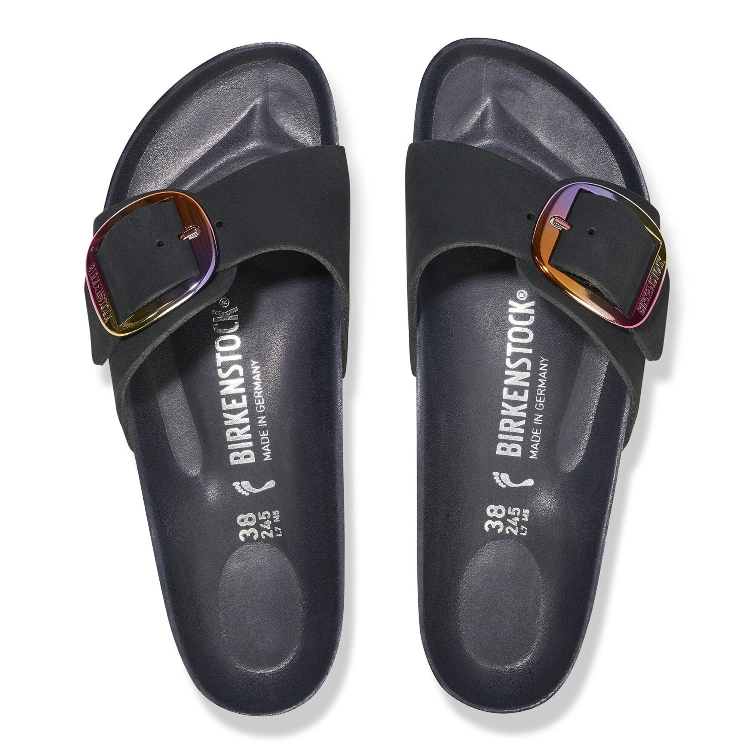 Birkenstock Madrid Big Buckle Nubuck Leather Black 2 Birkenstock Madrid Big Buckle Nubuck Leather Black - Image 2