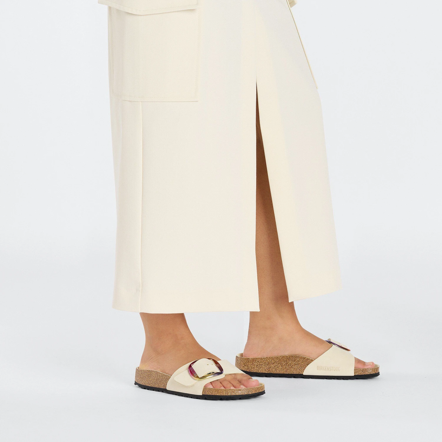 Birkenstock Madrid Big Buckle Nubuck Leather Ecru 4 Birkenstock Madrid Big Buckle Nubuck Leather Ecru - Image 4