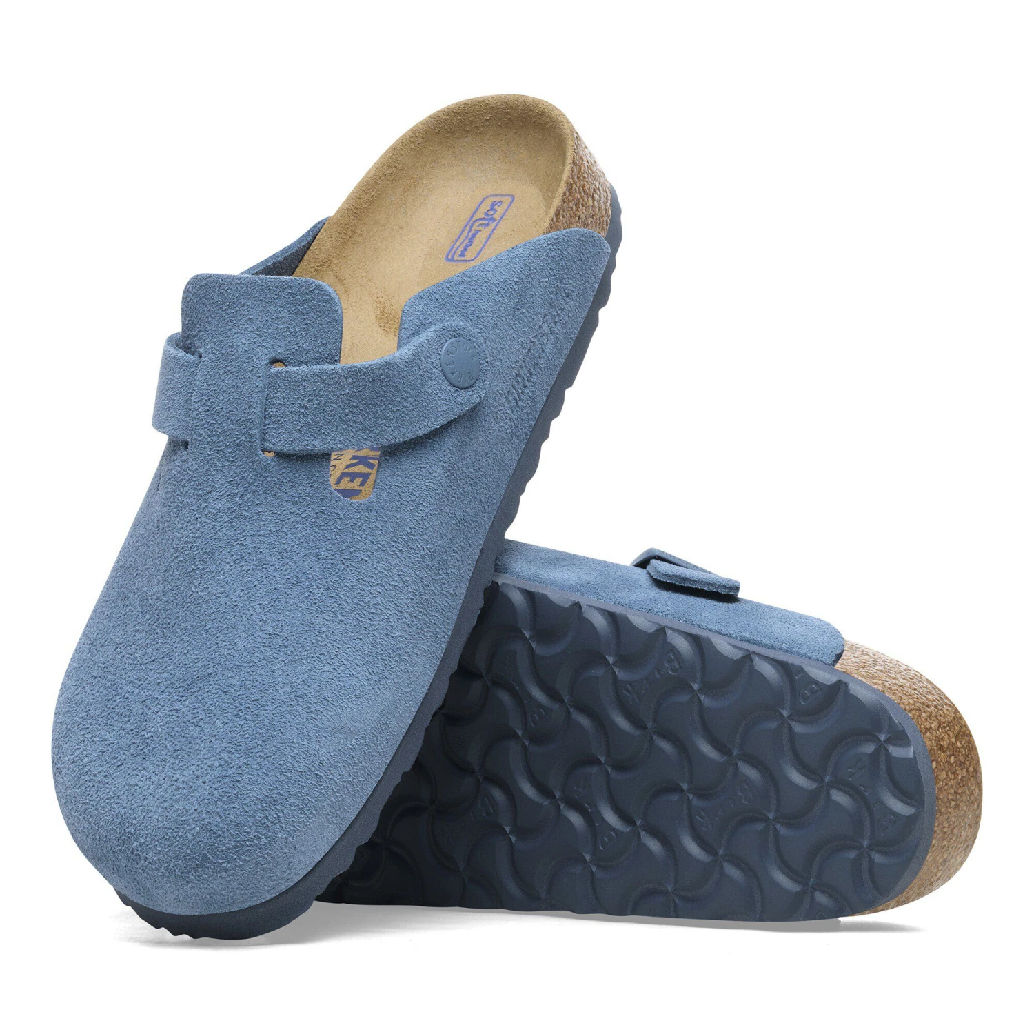 Birkenstock Boston Soft Footbed Suede Leather Elemental Blue 6 Birkenstock Boston Soft Footbed Suede Leather Elemental Blue - Image 6