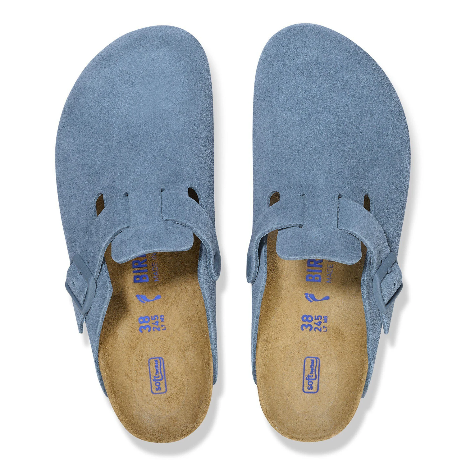 Birkenstock Boston Soft Footbed Suede Leather Elemental Blue 2 Birkenstock Boston Soft Footbed Suede Leather Elemental Blue - Image 2
