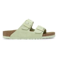 Birkenstock Arizona Soft Footbed Suede Leather Faded Lime -Birkenstock Sale Store 1027662 side