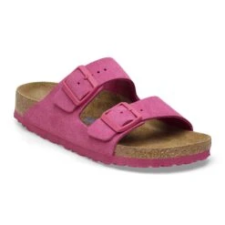 Birkenstock Arizona Soft Footbed Suede Leather Fuchsia Tulip