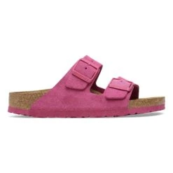Birkenstock Arizona Soft Footbed Suede Leather Fuchsia Tulip -Birkenstock Sale Store 1027700 side