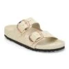 Birkenstock Arizona Big Buckle Natural Leather Patent High Shine Ecru