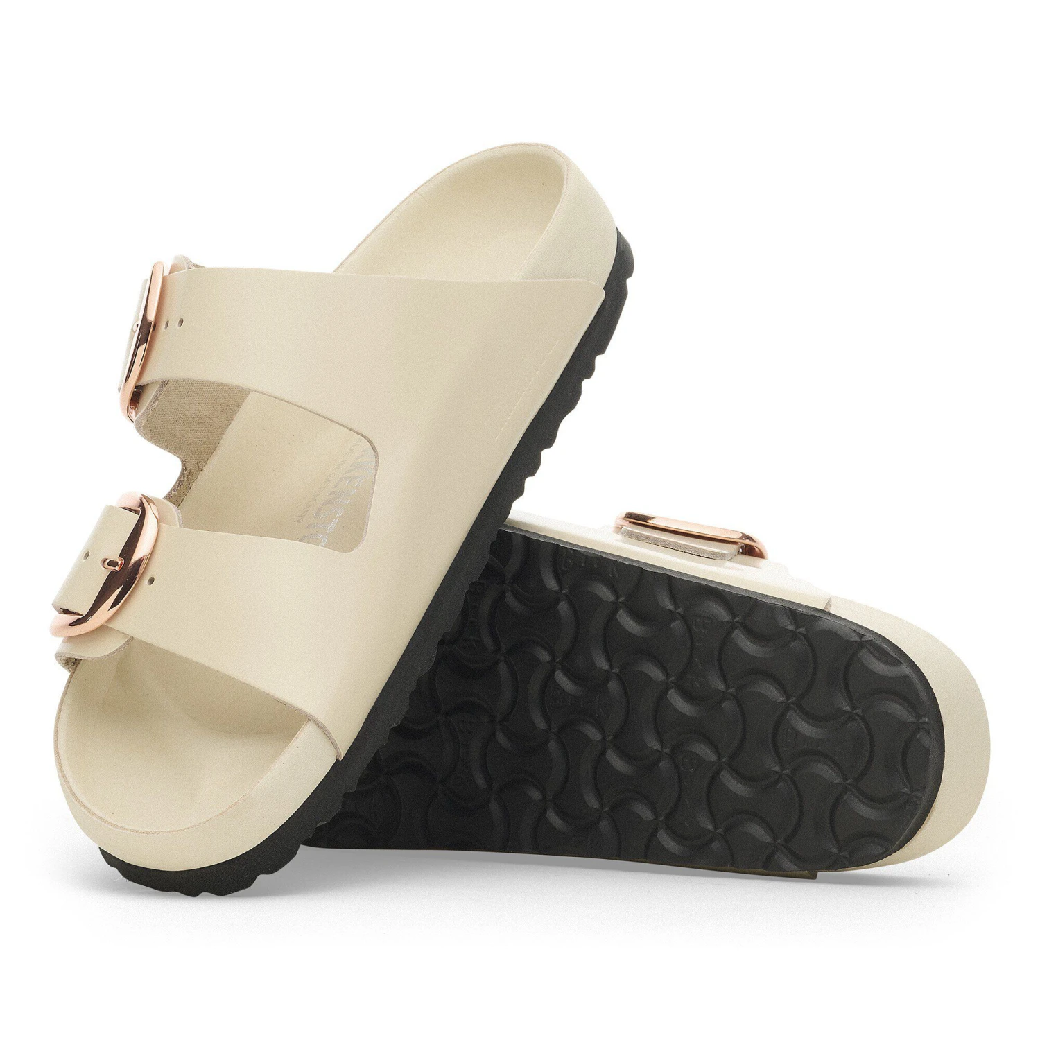 Birkenstock Arizona Big Buckle Natural Leather Patent High Shine Ecru 4 Birkenstock Arizona Big Buckle Natural Leather Patent High Shine Ecru - Image 4