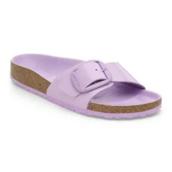 Birkenstock Madrid Big Buckle Natural Leather Patent High-Shine Crocus Tonal Buckle
