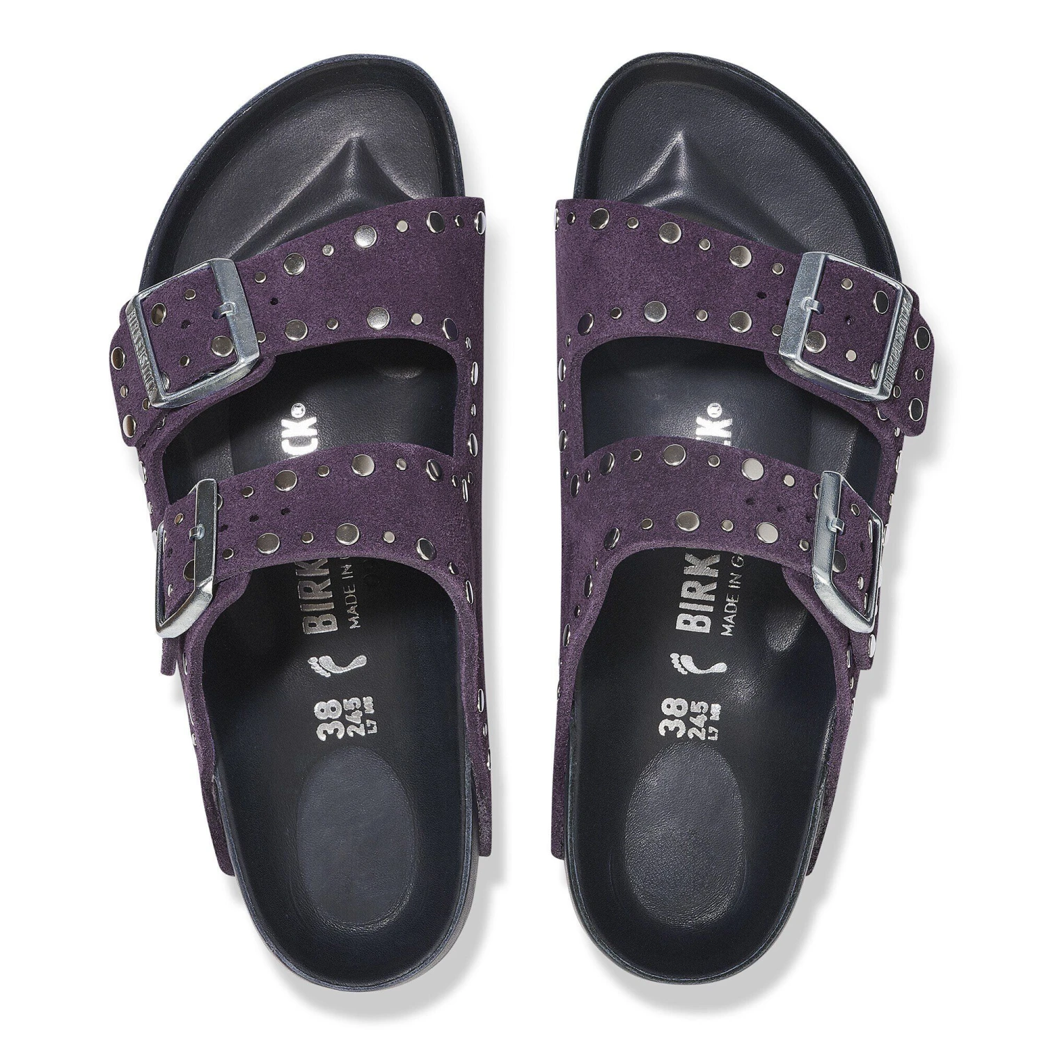 Birkenstock Arizona Rivets Suede Leather Acai 2 Birkenstock Arizona Rivets Suede Leather Acai - Image 2