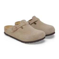 Birkenstock Boston Kids Suede Leather Taupe -Birkenstock Sale Store 1027875 pair