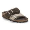 Birkenstock Arizona Teddy Split Suede Leather-Shearling Concrete Gray/ Stone Coin