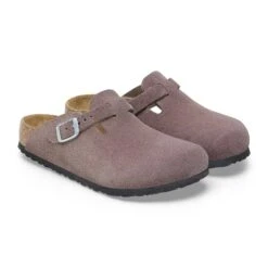 Birkenstock Boston Kids Suede Leather Faded Purple -Birkenstock Sale Store 1027894 pair