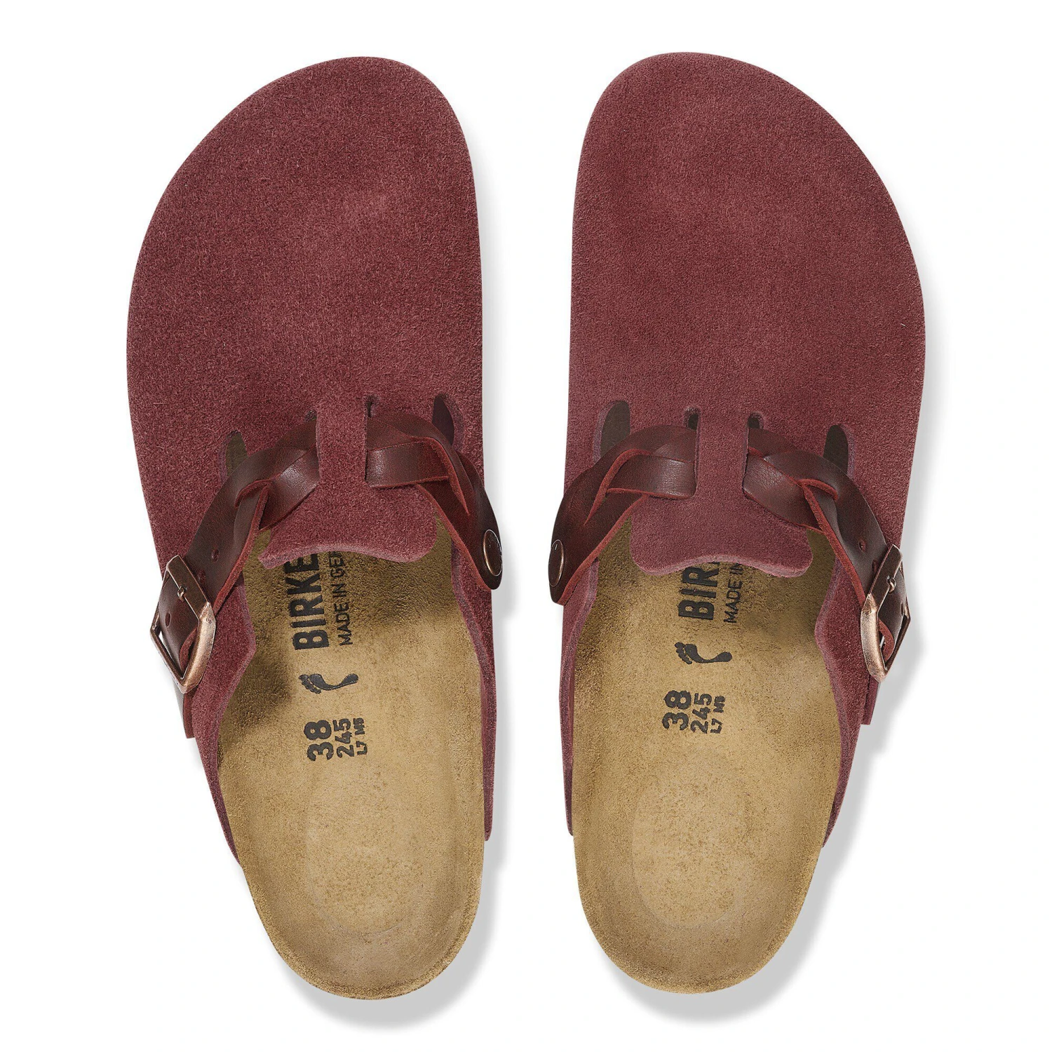 Birkenstock Boston Braided Suede Leather Zinfandel 2 Birkenstock Boston Braided Suede Leather Zinfandel - Image 2
