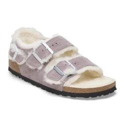 Birkenstock Milano Suede Shearling Suede Leather-Shearling Faded Purple